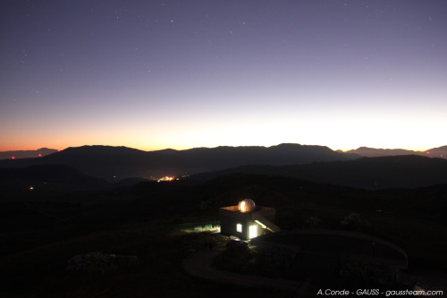 View of Castelgrande Observatory at sunset